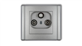 Flexi Gniazdo Antenowe Rtv-Sat Końcowe Multimedialne (Internet) Srebrny...