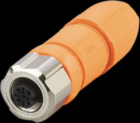 Jack, M12, 5 pole, screw connection, straight, EVC814