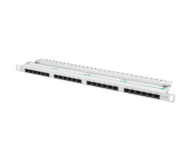Patch panel 24 PORT 0,5U kat.5e szary PPU5-0024-S
