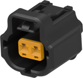 Socket, unequipped, 2 pole, straight, 1 row, black, 184000-1