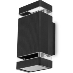 Lampa Ogrodowa Kinkiet Elewacyjny góra dół GU10 Czarny HEDERA LUMILED