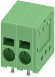 PCB terminal, 2 pole, pitch 5 mm, AWG 24-12, 24 A, spring-clamp connection, green, 1990973