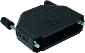 D-Sub connector housing, size: 4 (DC), straight 180°, cable Ø 11.5 mm, plastic, black, 09670370424