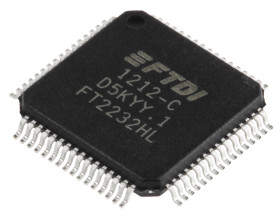 UART 2-kanałowy 480Mbit/s FTDI Chip RS232, RS422, RS485 LQFP
