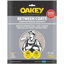 Oakey 66261116760 Between Coats Finishing Sandpaper 230 x 280mm Assorted (3)