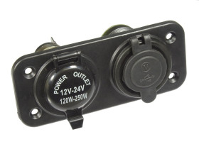 Ładowarka samochodowa (12-24V) 2xUSB 5V/2.1A+gn. zapalniczki