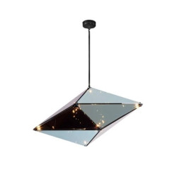 Lampa wisząca KONSTELACJA z poziomym dymionym szklanym kloszem LP-056/1P BK Light Prestige