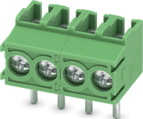 PCB terminal, 4 pole, pitch 3.5 mm, AWG 26-16, 17.5 A, screw connection, green, 1984785