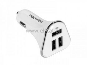 Ładowarka sam. 3x USB ( 5,2A ), biała