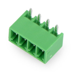 Listwa montażowa męska, 4-pinowa, raster 3,5mm, kątowa, zabudowana