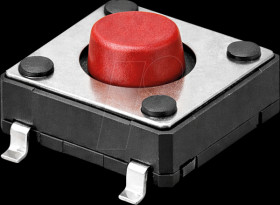 DTSM-21R-V-T/R Short stroke button, SMD, 1 NO, 12 x 12 x 4.3 mm