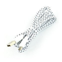 Przewód microUSB B - A w białym oplocie Esperanza EB175WB - 1m