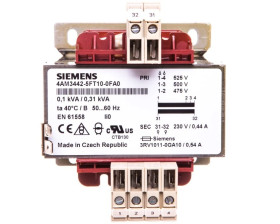 Transformator 1-fazowy 100VA 500/230V AC izolacyjny do obwodów pomocniczych 4AM3442-5FT10-0FA0
