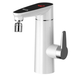 Przepływowy podgrzewacz wody łazienkowy pionowy, wyświetlacz, biały VA0203 VAYOX