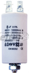 Kond. silnikowy rozruch. 8,0uF 450V konektor Ĺ›ruba