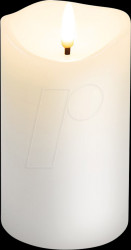 77775 LED real wax candle, white, warm white with timer 7.5x12.5 cm