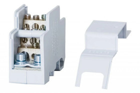 Blok rozdzielczy jednobiegunowy 160A - szary