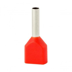 Końcówka tulejkowa izolowana HI 2x0,75/8-cze czerwona (100 szt.) Al/Cu