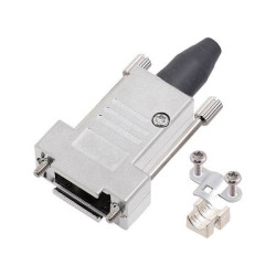 Encitech 6560-0247-31 D-Sub Housing 9 Pins solid metal 180&#xB0; silver