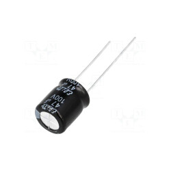 Kondensator 47uF/100V elektrolit 105st.c 47/100