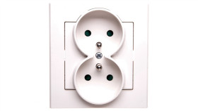 Sonata Gniazdo Podwójne Z/U Z Przesłonami Ecru Gp-2Rzp/27