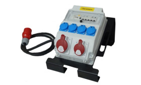 Rozdzielnica budowlana ERB32AWS1 na stojaku, IP54, gniazda: 1x CEE 32A, 1x CEE 16A, 4x GS 230V