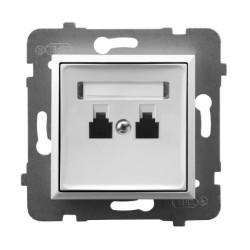 ARIA Gniazdo telefoniczne podwójne równoległe biały GPT-2UR/m/00