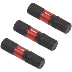 Sealey AK8214 Hex 6mm Impact Power Tool Bits 25mm - 3pc