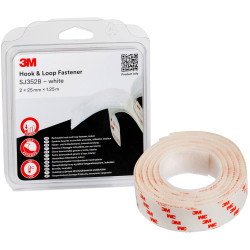 3M SJ352W/IPS SJ352B Hook &amp; Loop Tape Stick-On 1.25 m x 25 mm White 1 pc