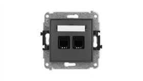 Icon Mechanizm Gniazda Telefonicznego Podwójnego 2Xrj11, 4-Stykowy,...