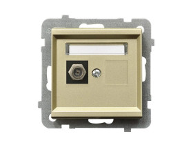 SONATA Gniazdo antenowe pojedyncze typu "F" szampański złoty GPA-1RF/m/39 OSPEL