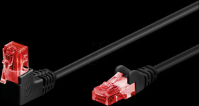 51513 Network cable Cat.6 U/UTP angled / straight, 0.25 m