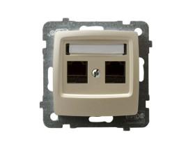 KARO Gniazdo komputerowe podwójne kat.5e MMC złącze IDC ecru perłowy GPK-2S/K/m/42 OSPEL