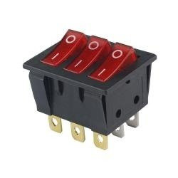 KCD3-303L - 15A / 250V - Triple ON-OFF Illuminated Rocker Switch