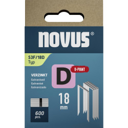 Novus 042-0794 Type 53F 600 pieces Flat Crown Clips for Tackers 18x11.3mm