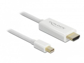 Delock HDMI / Mini DisplayPort kabel Złącze Mini DisplayPort, Wtyczka HDMI-A 2 m biały 83707 styki pozłacane , potrójne
