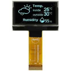 Winstar WEO012864AWAP3N00000 OLED COG 128x64 White 1.54&quot; anti-glare