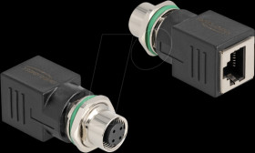 60060 Adapter M12 D-coded 4 pin socket &gt; RJ45 socket