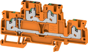 Multi level terminal block, snap-in, 0.34-2.5 mm², 4 pole, 22 A, 8 kV, orange, 2902450000