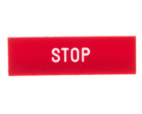 Etykieta opisana 8x27mm czerwona STOP do uchwytów 30x40mm ZBY02304