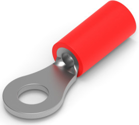Insulated ring cable lug, 0.3-1.42 mm², AWG 22, 3.51 mm, M3.5, red, 34144