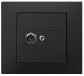 Vestra Gniazdo antenowe TV pojedyncze typ ff bez ramki podtynkowe IP20 czarny 3886-19