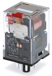 Przekaźnik mocy 24V dc 3PDT Omron 1.4W, Wciskane 430Ω Wciskane