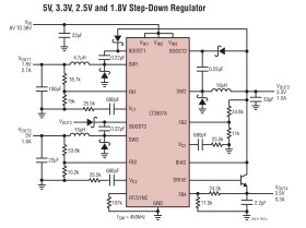 Triple Monolithic Step-Down Regulator with LDO