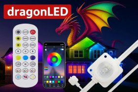 Oświetlenie dekoracyjne adresowane fasadowe pikselowe RGB IP65 30m 60px