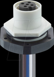 1220 05 T20CW101 0,5m Built-in coupling, M12, 5-pin, A-coded, IP67, white