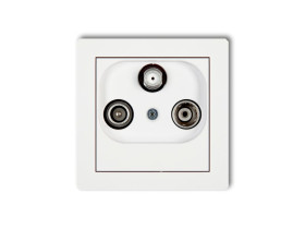 DECO Gniazdo antenowe RTV-SAT końcowe (2 wejścia antenowe) biały DGST KARLIK