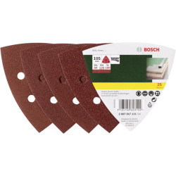 Bosch 2607019488 Delta Sandpaper Hook &amp; Loop Perforated 60 Grit 93mm Wood 25pk
