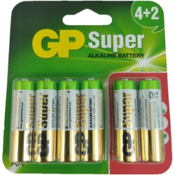 Bateria LR6 Super Alkaline B6 blister (6szt) GP