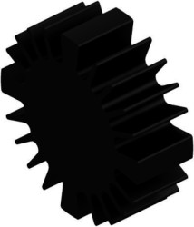 LED heatsink, (L x Ø) 20 x 60 mm, 2.2 to 1.2 K/W, black anodized, 10021447